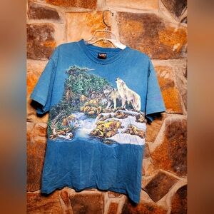 Signsl sport Vintage blue wolf t shirt